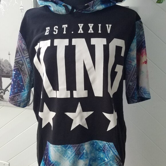 Five by Five Masterpiece Sweaters Short Sleeve Tie-dye Hoodie - Picture 2 of 6